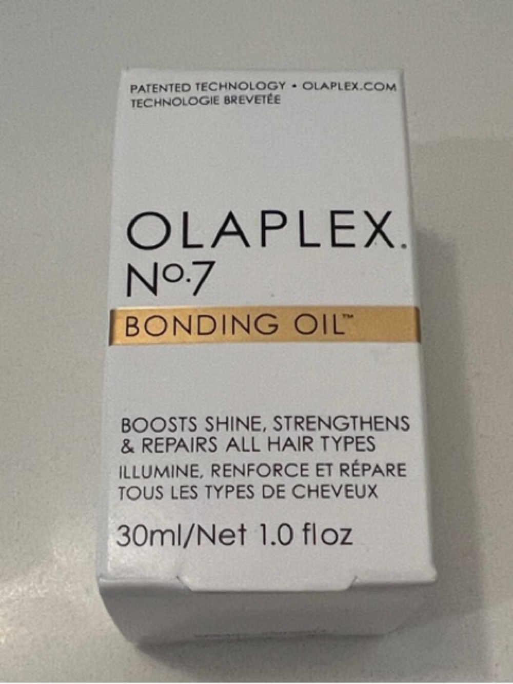 OLAPLEX No.7 Bonding Oil – White & Gold Packaging